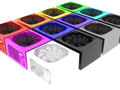 Colored Power Supply Units Set 3D model