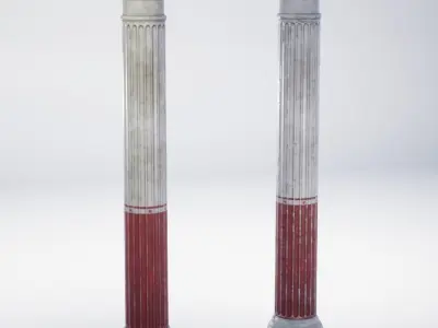 Roman Villa Columns - 4 Variations Low-poly 3D model