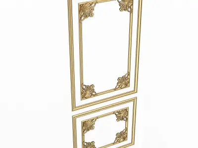 Boiserie Carved Decoration Panel 010 Low-poly 3D model