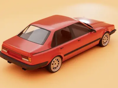 80s simple car 3D model