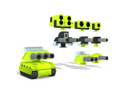 Cartoon Tank Low-poly 3D model