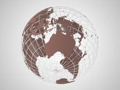 Globe News Skeleton Dark Mocha Color 3D model