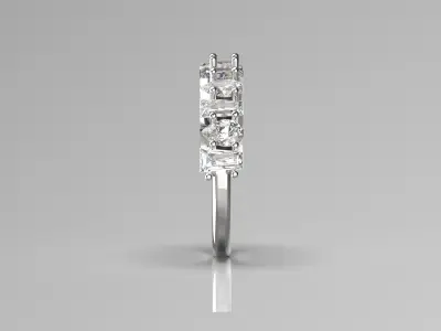 Luxury white gold engagement ring diamonds model ring jr00052 3D print model