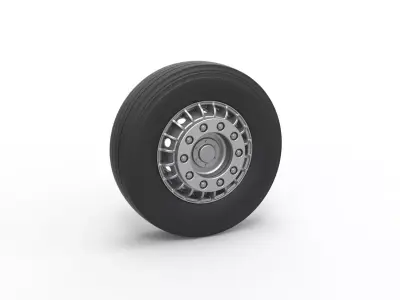 Front wheel of racing semi truck Version 1 Scale 1 to 25 3D print model