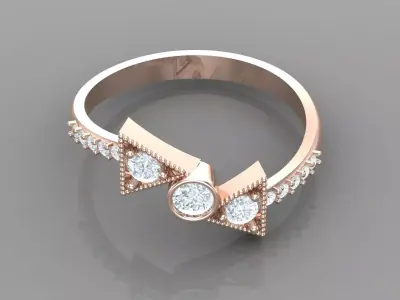 Solitaire Ring Version 1 SR45 3D model