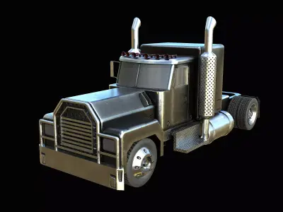 Semi-Truck Game-ready PBR semi truck Low-poly 3D model