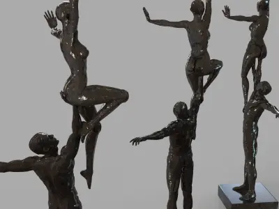 Dancers-Right Arm Lift Bronze 3D model