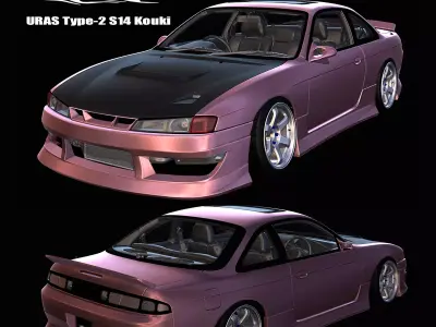 URAS Monkey Magic Type-2 S14 Kouki - GT7 Base 3D model