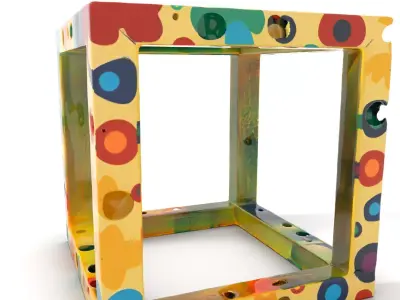 Colorful Geometric Patterned Picture Frame Model Pack Low-poly 3D model
