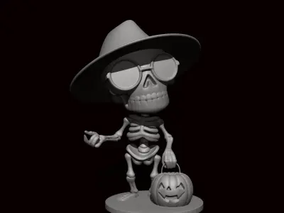 Skeleton Halloween Celebration Free 3D print model