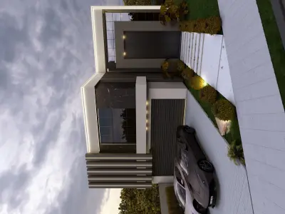 Modern Luxury Villa Exterior with Garage LumionReady Scene 3D model
