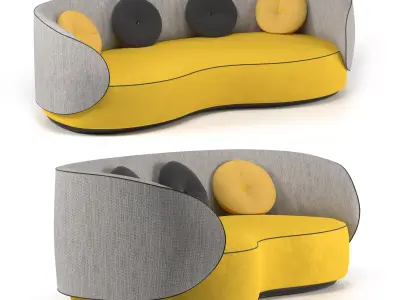 Sofa with pillows Fusion Bean by CTS Salotti 3D model