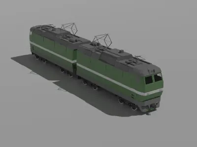 Electric locomotive HS7 Free low-poly 3D model