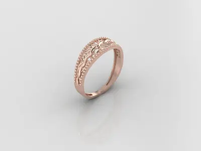 Women Ring Fancy Ring Plain light weight STL 3DM Printable 3D print model 2