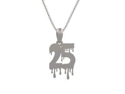 Model 1258 25 Bloody Terror Initial Number Pendant 3D print model