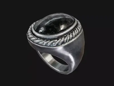 Ornamental Signet Ring 3D Model  Game-Ready  Low-poly 3D model