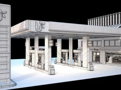 High Detailed Gas Station 3D model