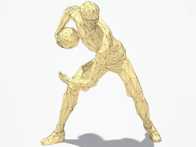 Basketball Sport Pose 2 Low-poly 3D model