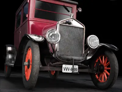 Old car Low-poly 3D model by zell-wu