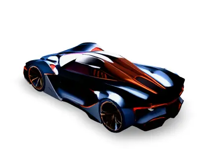 Futuristic Concept Supercar Low-poly 3D model