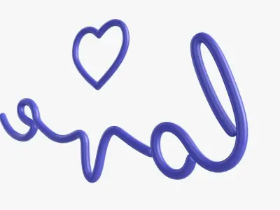 Neon led light sign 03 3D model