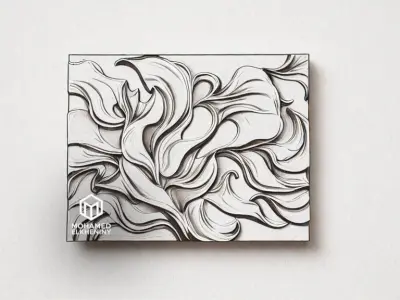 modern panel wall decor set wall relief mural CNC 88 3D model