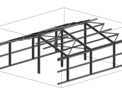 Factory Design High Detail Basic Revit Structure Model 3D model