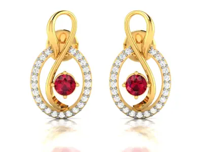 Unique Diamonds earrings 3D print model purchase