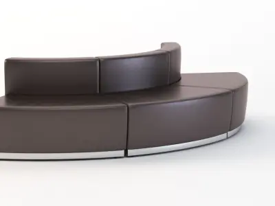 Krysten Round Modular Sectional Convex Bonded Leather Sofa 3D model