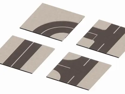 Simple Modular Road System 3D model