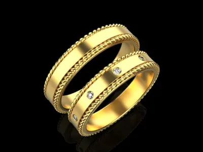 Wedding ring model 935 3D print model