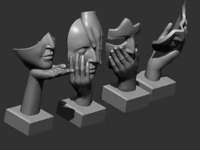 Figure Statue Listening Action Figure 3d printable mode 3D print model