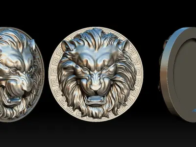 Lion Head Pendant 3D Printed Model  3D print model