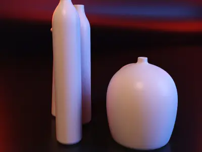 Modern geometric vase set 3D print model