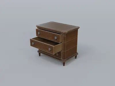 Cabinet chest of drawers Low-poly 3D model
