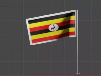 Uganda Flag Free 3D model