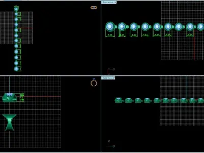 long dangling earrings Round Diamond 861 3D print model