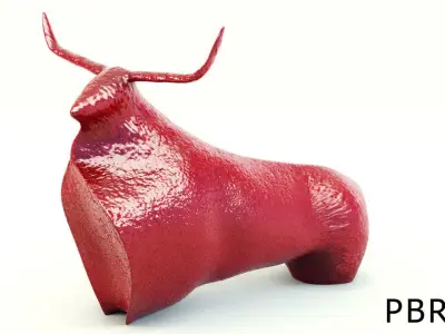 Stylised Bull Sculpture 3D model