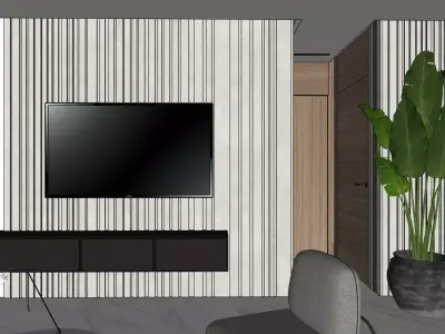 sketchup modern interior design  apartement  3D model