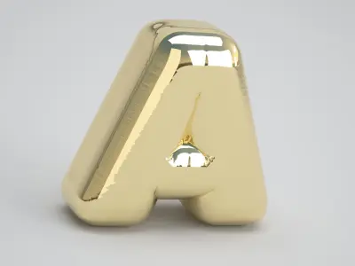 Gold A Balloon 3D model