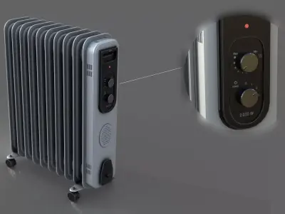 Oil Radiator Low-poly 3D model