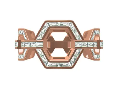 Honeycomb pattern Diamond Ring 3D print model