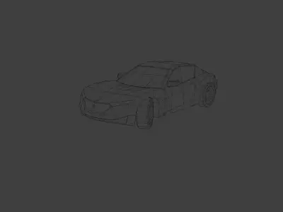 Low Poly Modern Generic Sports Car Low-poly 3D model