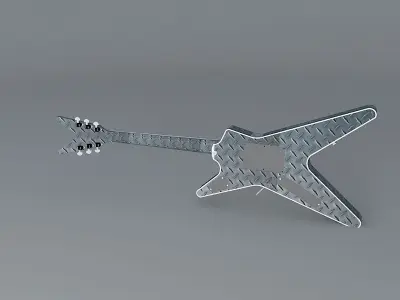 Dimebag Darrell Dean ML Diamond Plate guitar Free 3D model