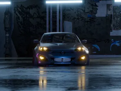 Hyundai Genesis Coupe - Black Material 3D model