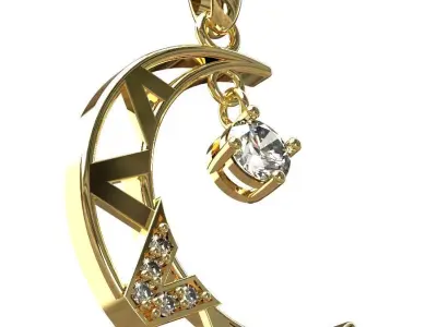 Moon pendant 3D print model