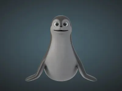 Rigged Cartoon Seal 3D model