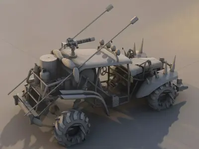 Apocalyptic Buggy Modular Pack Low-poly 3D model
