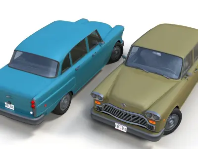 Classic american sedan Low-poly 3D model