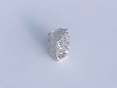 Vase double arc rectangle with faceted and twisted organic la... 3D print model